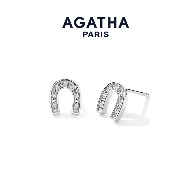 AGATHA  Horse马年驭光前行马蹄铁耳环圣诞礼物JM