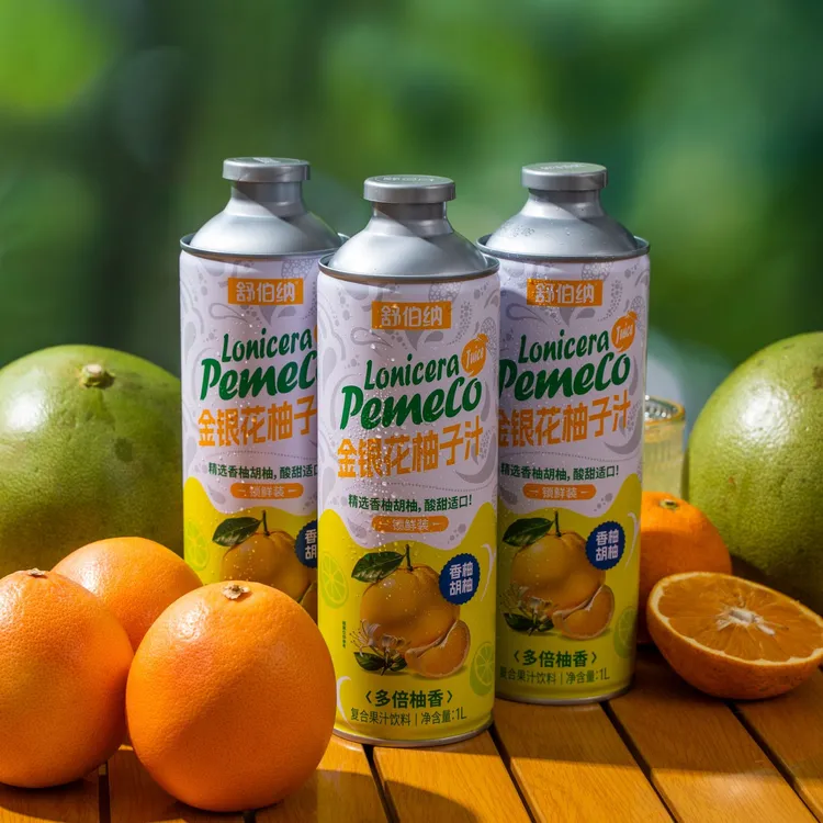 舌尖上的牧场舒伯纳金银花柚子汁1L大容量清爽解腻聚会家宴