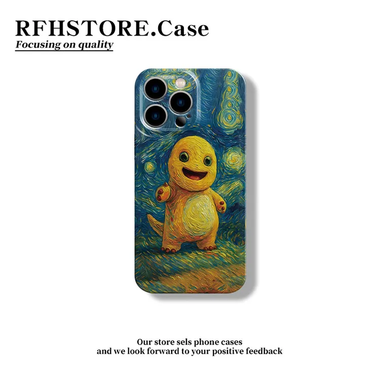 ZMGX油画星空奶龙适用苹果16promax菲林手机壳华为P70小米vivoppo