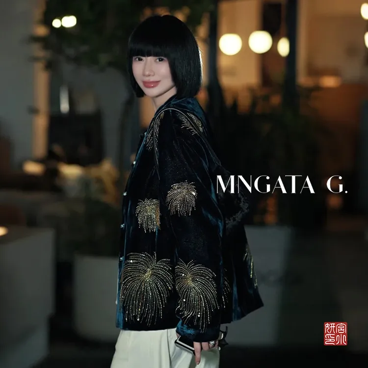 MNGATA G.宫小妍【烟火年年】3M热魅棉桑蚕丝秋冬新中式外套5080460