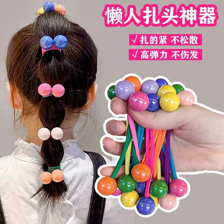潮糖果色小孩上学扎头发绳不伤发皮筋女款儿童头绳梳辫子神器发饰