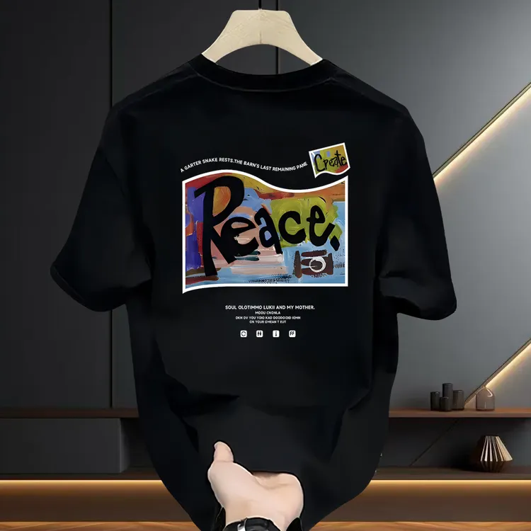 男士新款休闲装2025夏季爆款短袖T恤时尚圆领设计师男装高级感潮