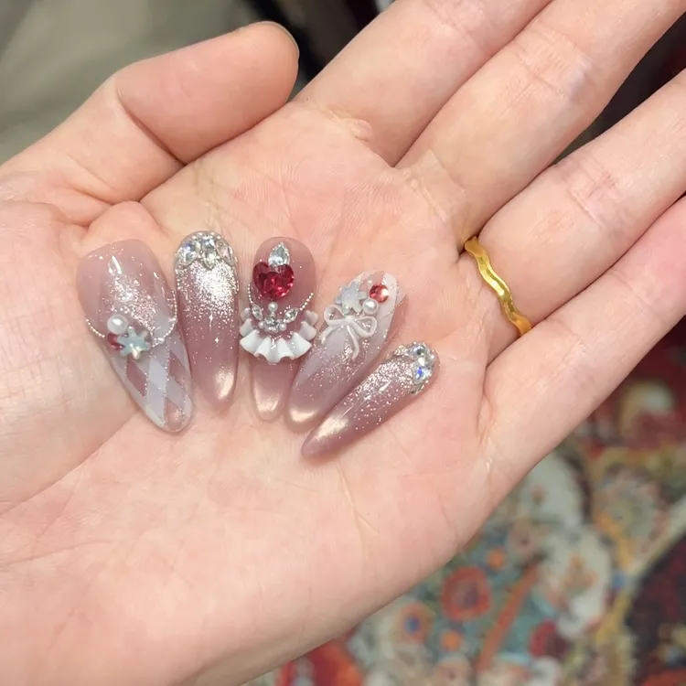 纯手工可拆卸穿戴甲片高级显白猫眼爆闪轻奢有收纳盒