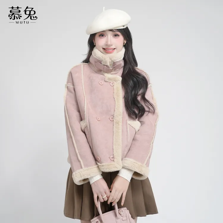 【粉丝专属】21832高级感仿麂皮加绒外套小个子加厚保暖夹克上衣