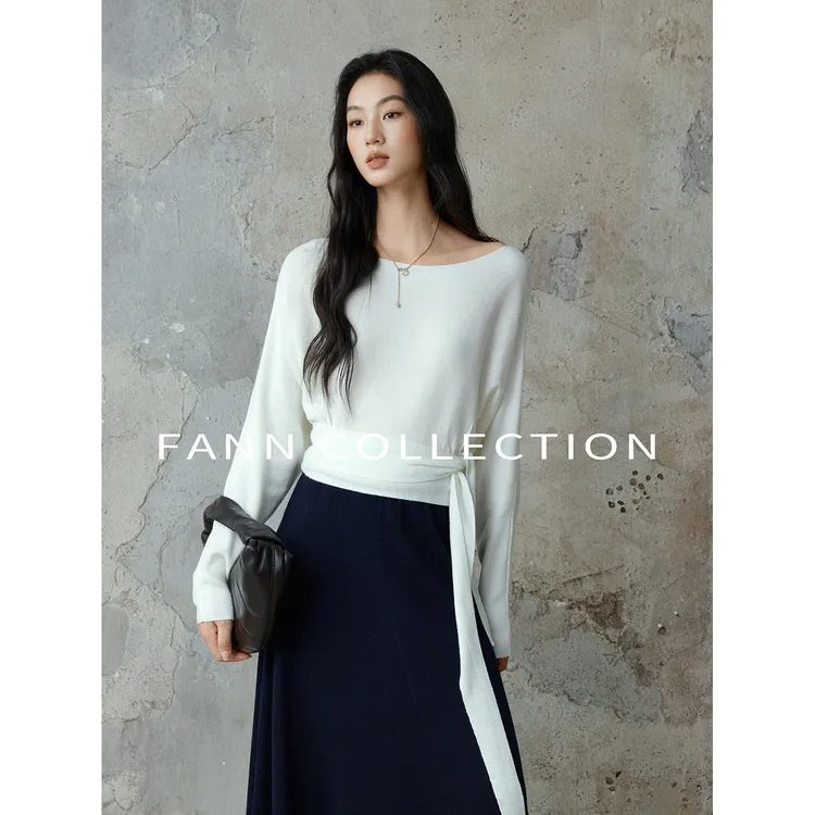 饭饭FANN COLLECTION 素境 不规则宽松针织羊毛衫上衣FANNA304