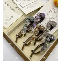 诗泊雅 星钻花影·彩璃珍珠弧形发夹