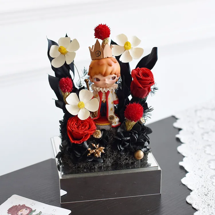 泡泡玛特小王子玫瑰永生花摆件礼盒情人节闺蜜告白生日礼物送女友
