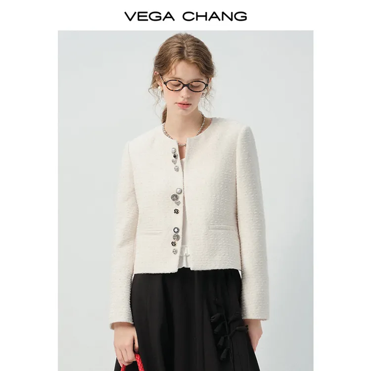 VEGACHANG【香风复兴】短外套女2026新款春季粗花呢外套0081XT