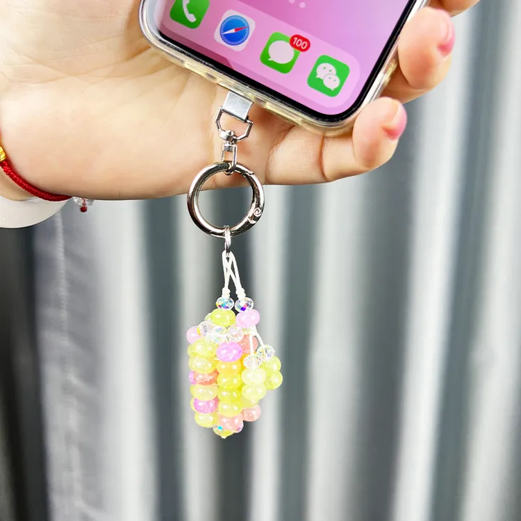 【玉米钥匙扣】创意女款小清新手机车挂 串珠挂件包包DIY配饰衣链
