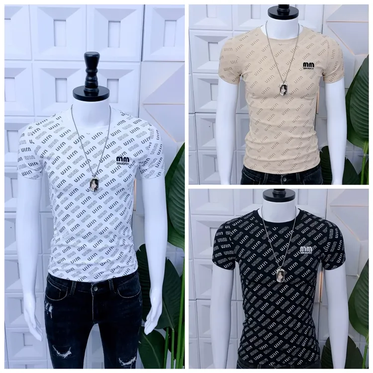 男士夏季新款短袖T恤韩版修身爆款圆领短袖时尚潮流百搭半袖上衣