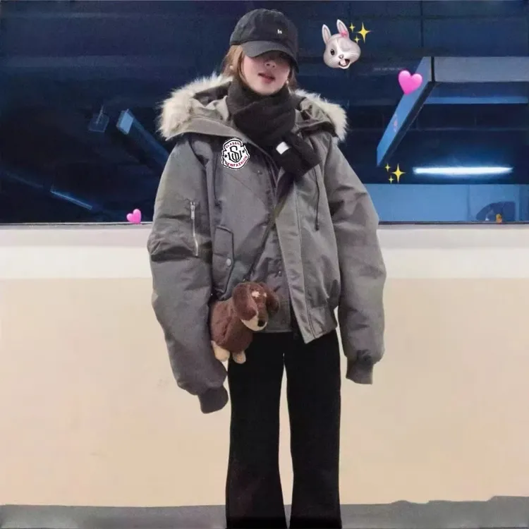 ins学院风工装棉服女2025新款百搭冬季韩版宽松加厚棉衣棉袄外套
