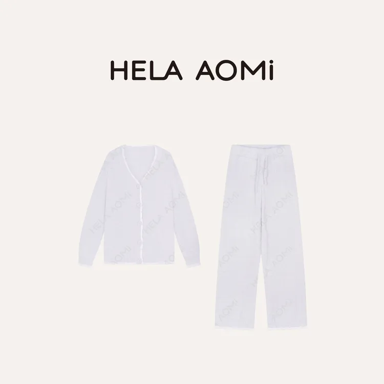HELA AOMI “奶fufu”简约休闲风家居服长袖睡衣套装CY5CW53704