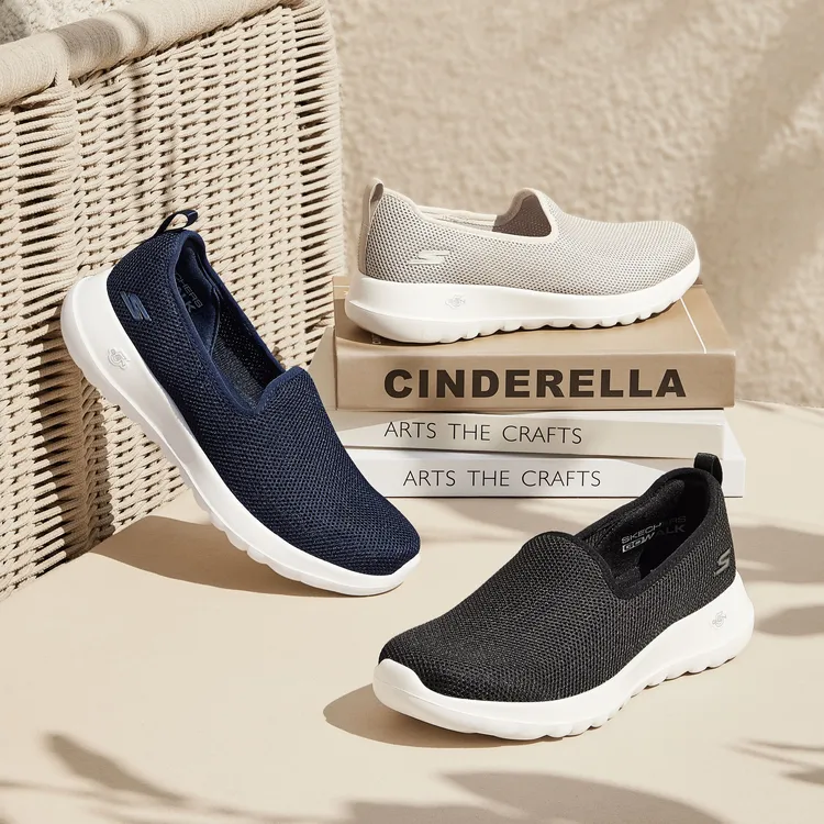 【梭织网布平底鞋】斯凯奇女鞋秋季新款运动鞋一脚穿低帮透气妈妈鞋