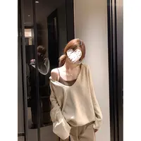 甜嗲纯欲蕾丝吊带背女+宽松长袖毛衣罩衫套装 60662