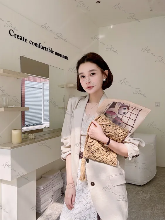 【ART品牌线】100亚麻质感刺绣老钱风老粉必入通勤西服外套w1521w1