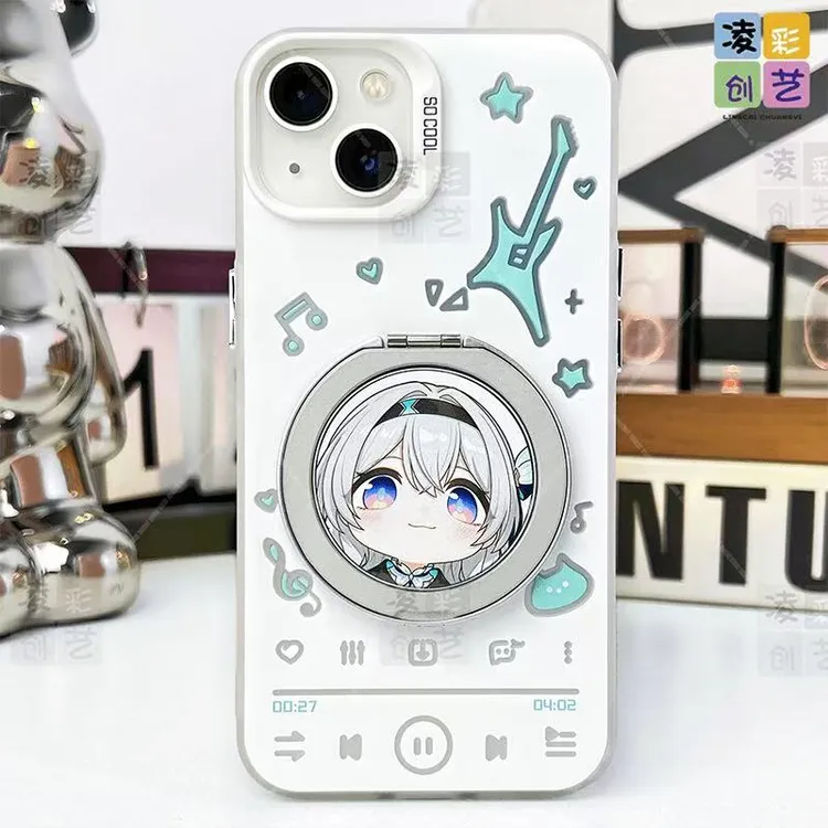 崩铁呆萌流萤适用苹果16华为OPPO一加小米15vo三星防摔彩银手机壳