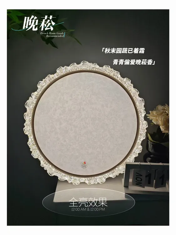 现代简约LED卧室2025晚松款吸顶灯创意轻奢个性圆形三色调光