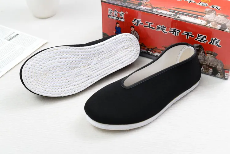 手工布底千层底布鞋圆口男款北京布鞋老北京布底舒适爆款