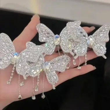 【水钻亮片流苏边夹】森系网纱公主风气质百搭头饰女发饰发夹高级感