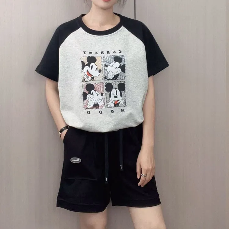 2025年夏季新款时尚运动休闲小马刺绣短袖衬衫女款两件套装