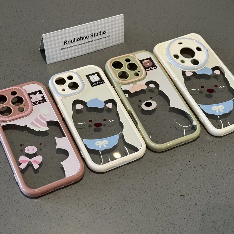 BANCA蓝围巾西高地奶油壳适用苹果16/15手机壳华为vivo小米15oppo