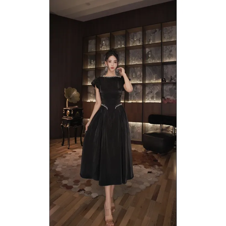 七爷定制 国内设计师品牌 显瘦气质重工连衣裙 45153