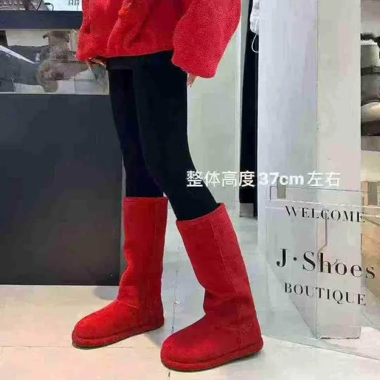 广州欧货【甜糯】冬季真皮4cm加厚保暖洋气丑萌时尚厚底雪地靴