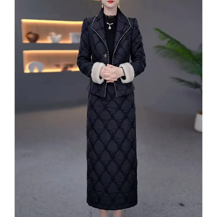 【外套+连衣裙】三防免洗新款新中式气质加厚优雅中长款连衣裙