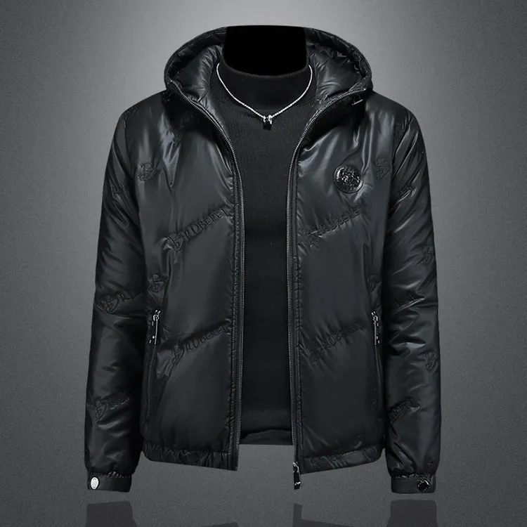 路约威格欧洲站刺绣加厚棉服男士冬季新款保暖休闲连帽棉衣外套潮