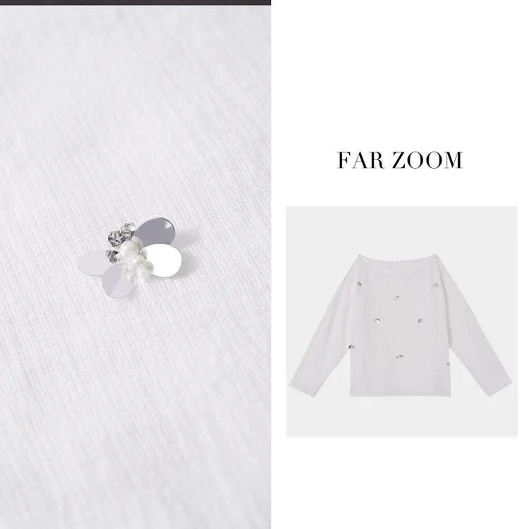 FAR ZOOM  钉珠亮片早秋上衣