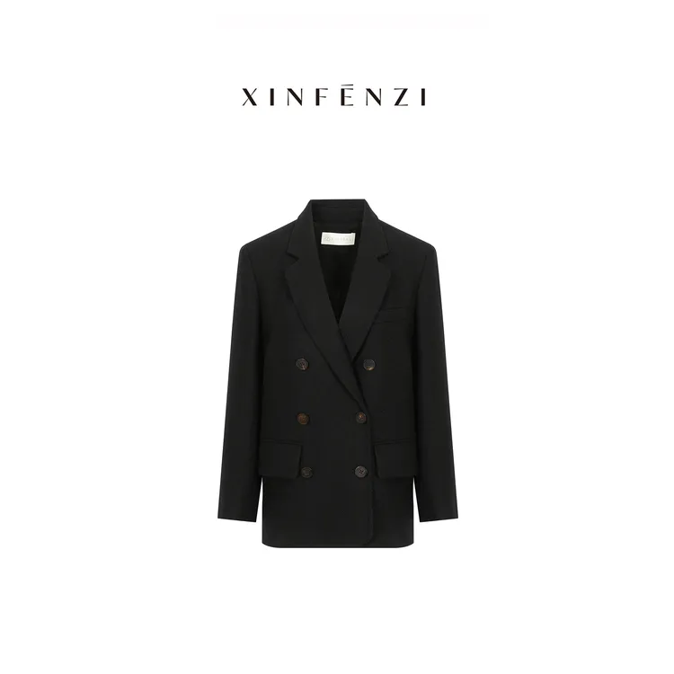 【专属西装】XINFENZI 奢系列港花呢羊毛经典廓形外套 FJK36467