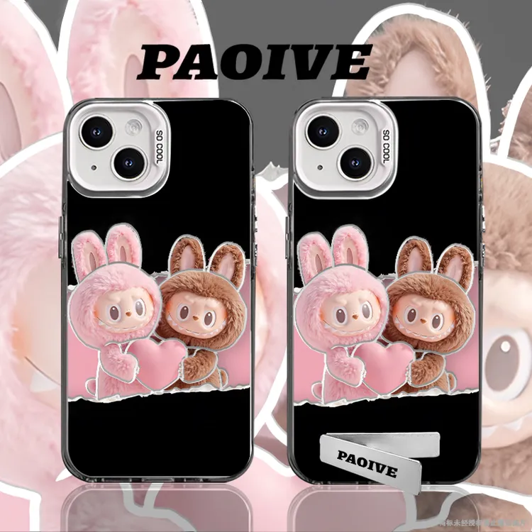 拉布布创意适用苹果华为vivoiPhone小米三星防摔彩银手机壳