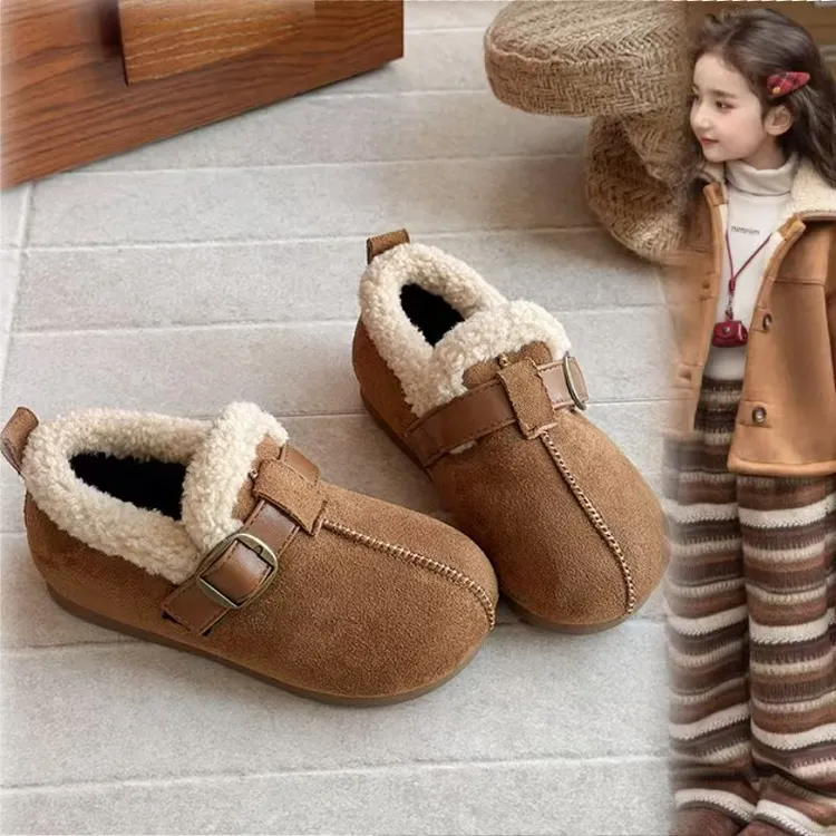 ABC女童勃肯鞋加绒儿童鞋子2025冬季新款复古男儿童加绒勃肯棉鞋