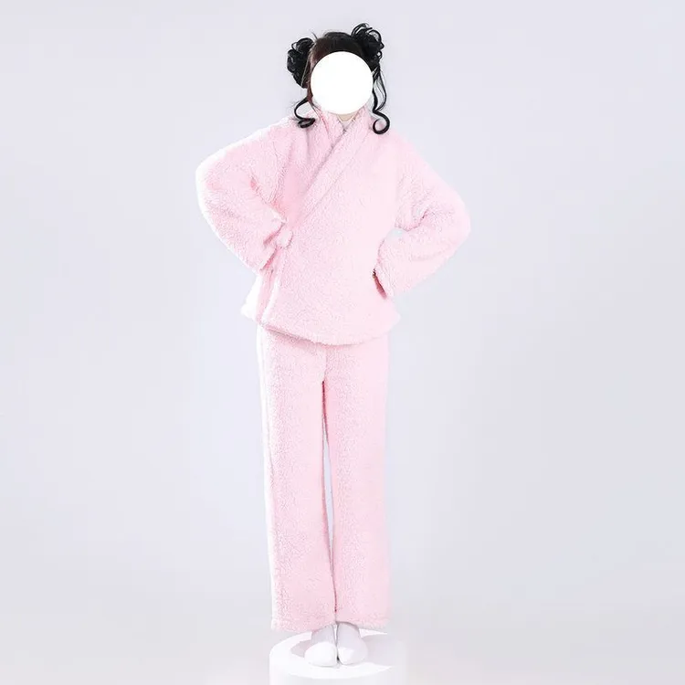 原创棉语汉服睡衣女套装睡衣加厚保暖长袖浴袍家居服套装9518