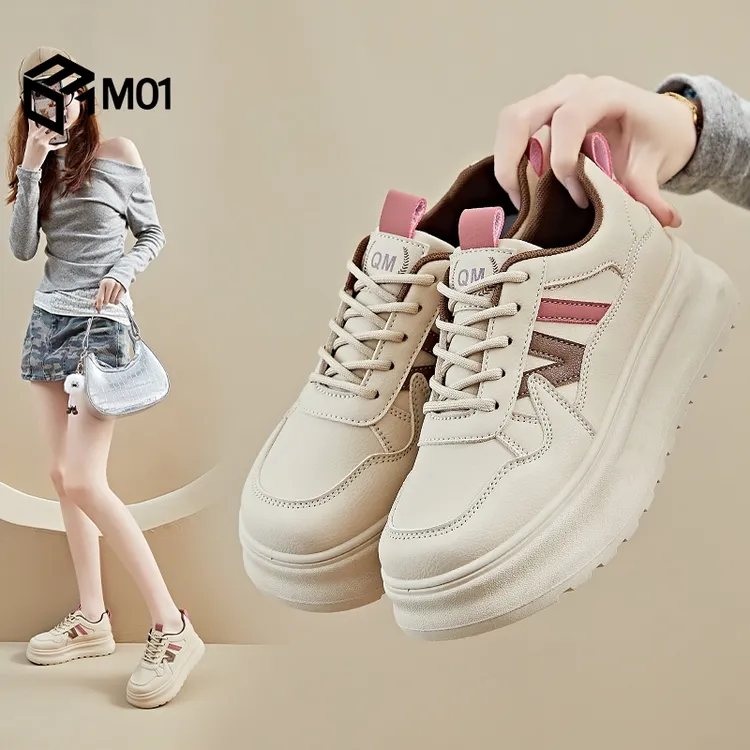 M01明星同款女鞋休闲运动鞋女款2025新款秋季厚底松糕板鞋34码潮