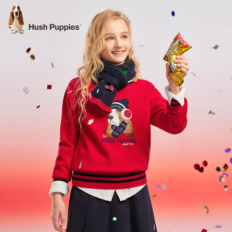 S暇步士童装2025秋季新款儿童套头活力撞色圆领线衣HPTQND12CW673