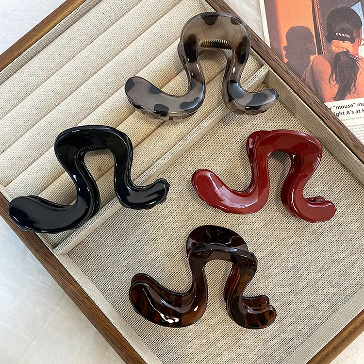 几字波浪发夹百搭日韩女小抓夹抓夹法式复古风发夹休闲风质感复古