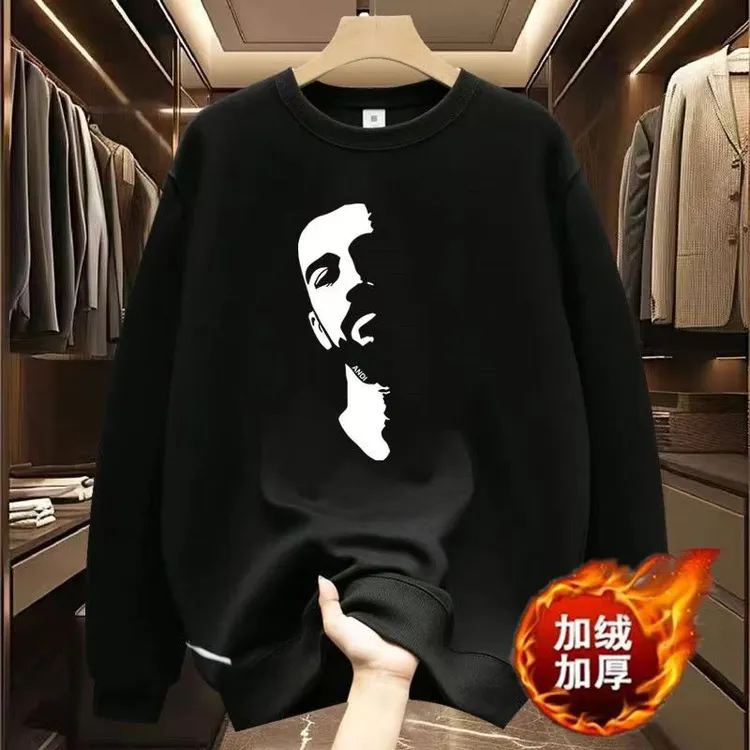 TUCANO/啄木鳥春秋长袖宽松加绒加厚印花圆领百搭情侣ins韩版套头