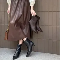 杜米亚尖头细跟纹理短靴鞋D786206-1