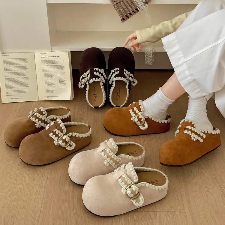 复古棕色厚底勃肯拖女外穿2025新款爆款秋季配裙子百搭半包拖鞋子