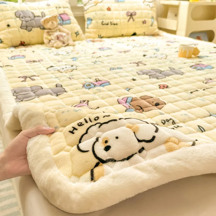 冬季牛奶绒床垫软垫家用卧室床褥垫加厚珊瑚法兰绒榻榻米床垫褥子