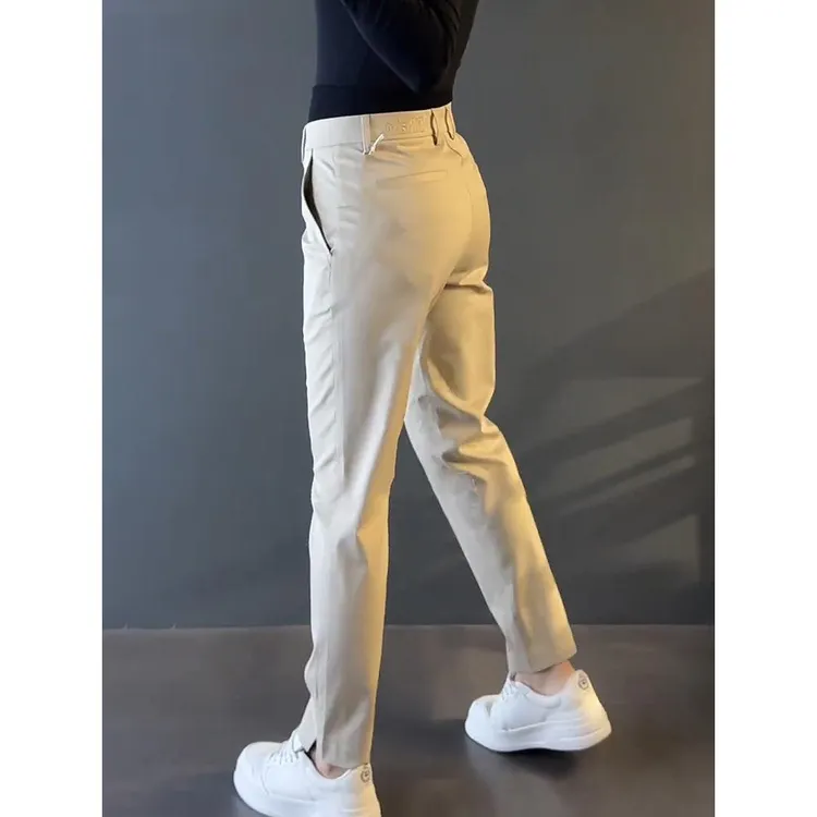 轻奢男装大码秋冬加厚男士修身纯色长裤时尚新款2025年直筒高级感