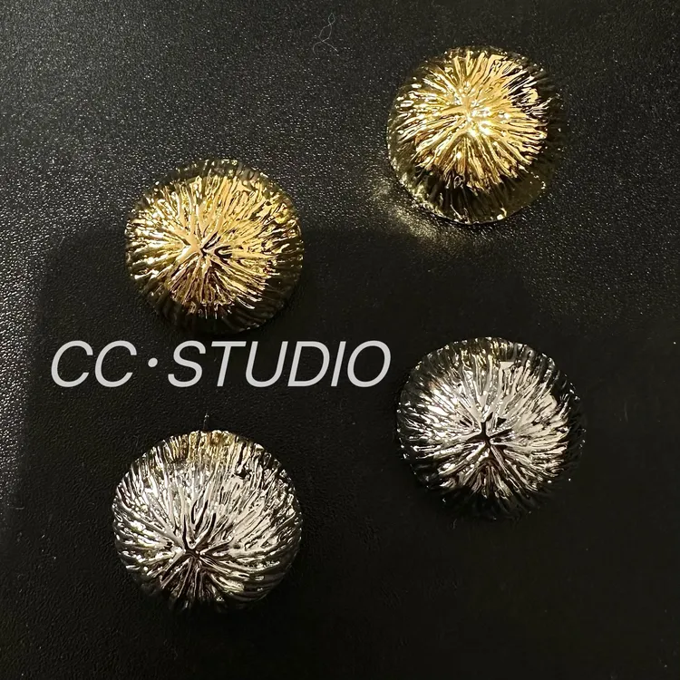 铜合金耳饰 欧美大气重工树皮纹耳钉（聚会必备）