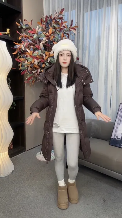 【肯豆深咖】25小个子深咖色冬季修身设计师原创90白鸭绒加厚羽绒服