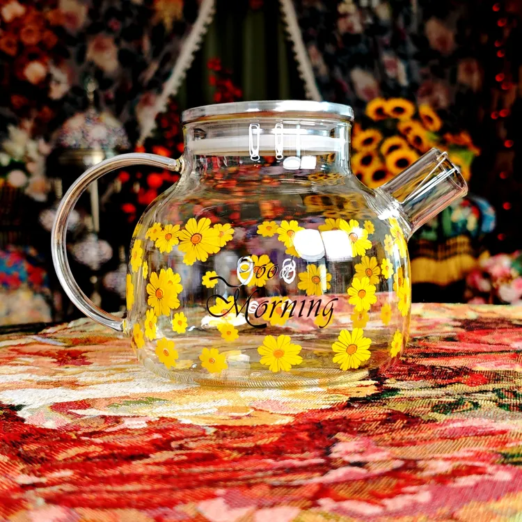 春风得意小黄花系列高硼硅玻璃凉水壶煮茶壶泡茶壶
