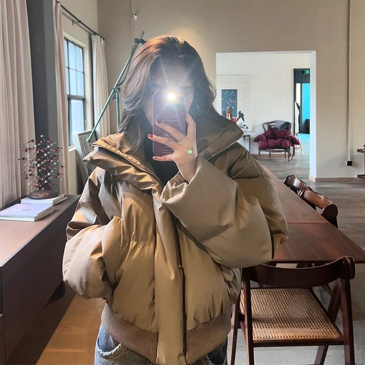pu皮衣外套棉服女小个子短款加厚美拉德复古面包服棉衣2025年新款