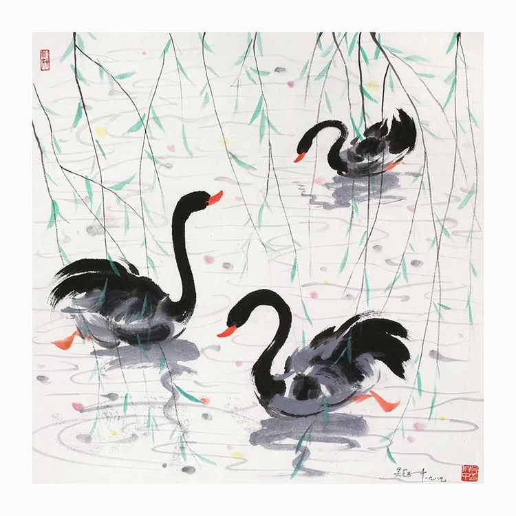 田园风壁画书房水墨画禅意餐厅装饰画民宿酒店挂画高清喷绘