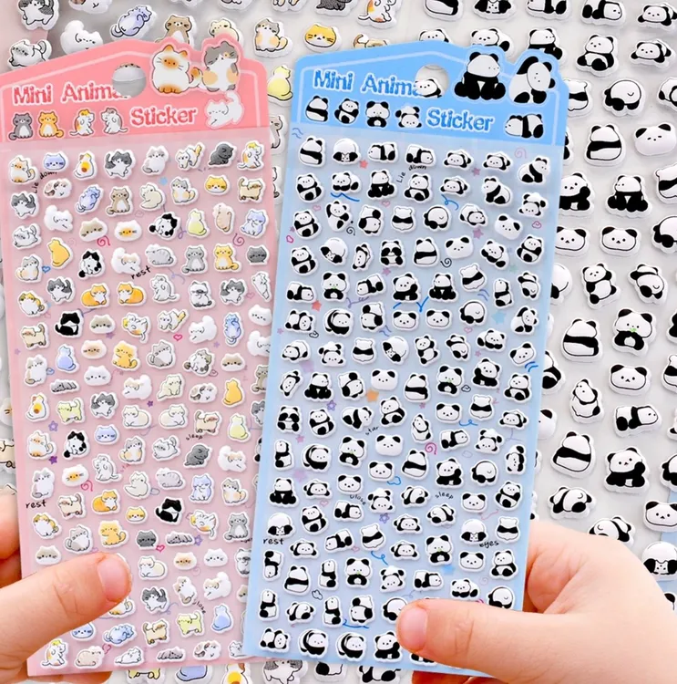 可爱动物小鼻嘎3d立体贴纸儿童卡通小图案熊猫手机壳diy装饰贴画