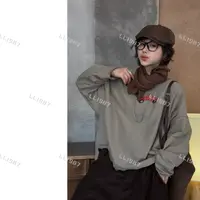 HY罗罗【长袖汽车】春秋高品韩版显瘦显高休闲T恤设计师款百搭时尚