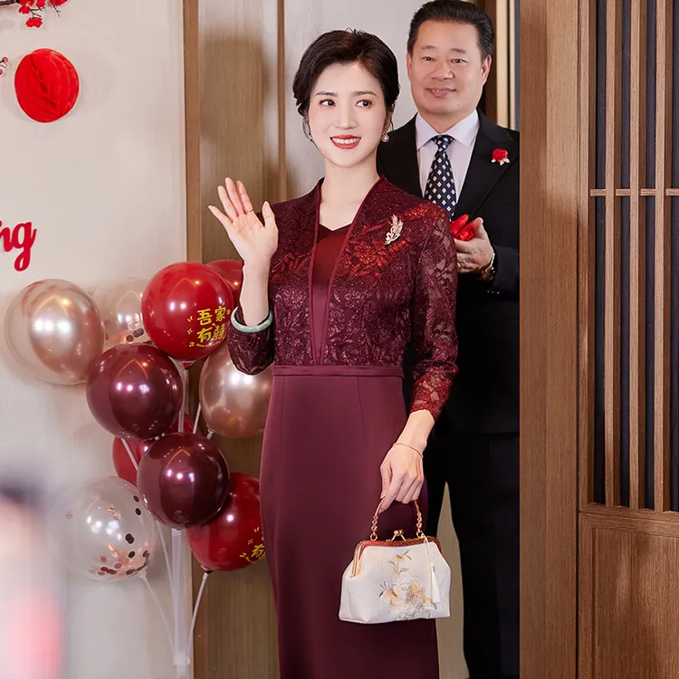 喜嘉喜喜婆婆婚宴装平时可穿婚礼妈妈晚礼服高贵洋气新款1357